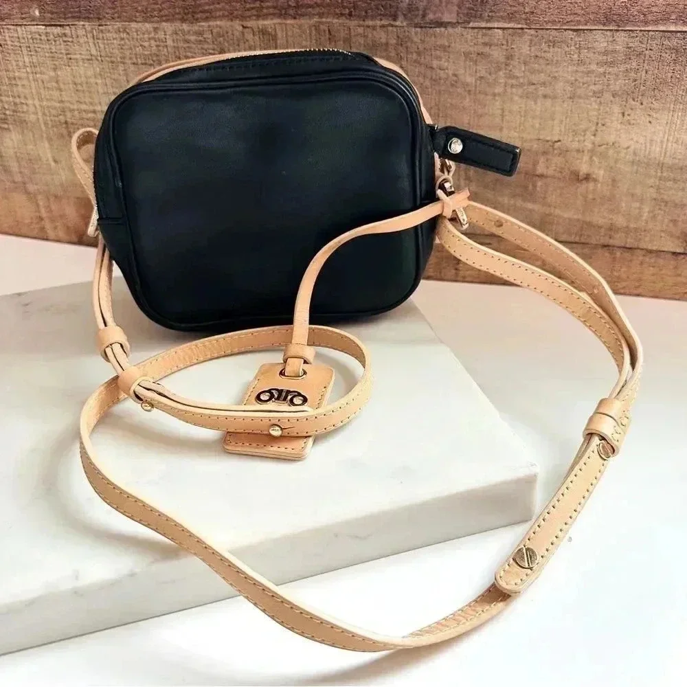 Rovimoss Mini Square Leather Mini Color Block Crossbody Bag